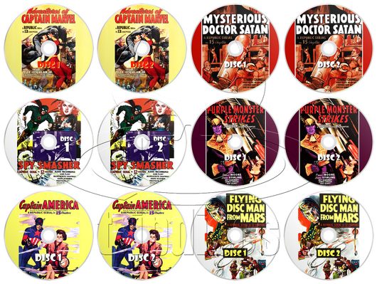 Republic Serials Superheroes Volumes 1 + 2 (1940-1950) Action, Adventure, Sci-Fi, Fantasy, Crime (12 x DVD)