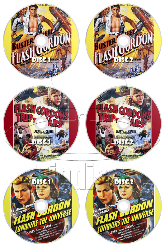 Flash Gordon Complete Movie Serial Cliffhanger Collection (1936-1940) Action, Sci-Fi, Adventure (6 x DVD)