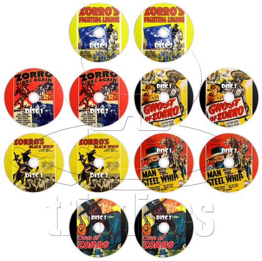 Zorro Movie Serial Cliffhanger Collection: Zorro Rides Again (1937), Zorro's Fighting Legion (1939), Zorro's Black Whip (1944), Son of Zorro (1947), Ghost of Zorro (1949), Man with the Steel Whip (1954) (12 x DVD)