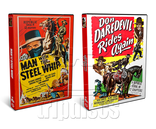 Man with the Steel Whip (1954) + Don Daredevil Rides Again (1951) Western (4 x DVD)