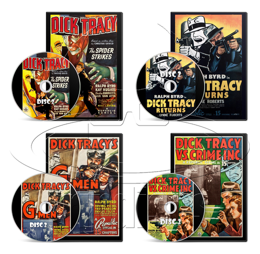 Dick Tracy Movie Serial Cliffhanger Collection (1937-1941) Action, Comedy, Crime, Romance, Mystery (8 x DVD)