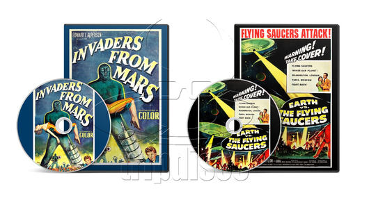Invaders from Mars (1953) Earth vs the Flying Saucers (1956) Action, Horror, Sci-Fi (2 x DVD)