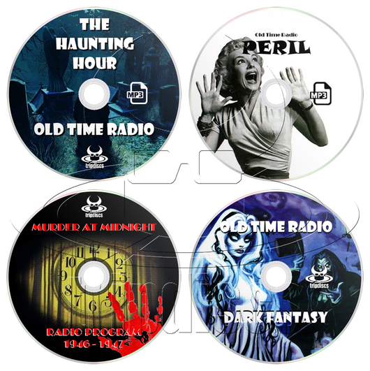 Old Time Radio Horror Collection (OTR) The Haunting Hour, Peril, Murder at Midnight, Dark Fantasy (4 x mp3 CD)