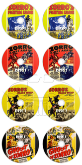 Zorro Movie Serial Cliffhanger Collection: Zorro Rides Again (1937), Zorro's Fighting Legion (1939), Zorro's Black Whip (1944), Ghost of Zorro (1949) (8 x DVD)