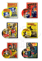 Zorro Movie Serial Cliffhanger Collection: Zorro Rides Again (1937), Zorro's Fighting Legion (1939), Zorro's Black Whip (1944), Son of Zorro (1947), Ghost of Zorro (1949), Man with the Steel Whip (1954) (12 x DVD)